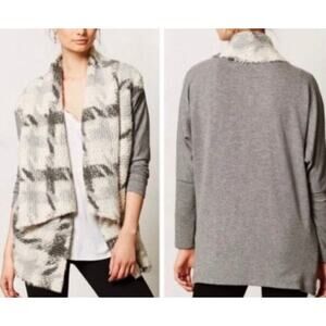 Anthropologie DOLAN Sz S Nuage Open Front Waterfall Cardigan Wool Blend Textured